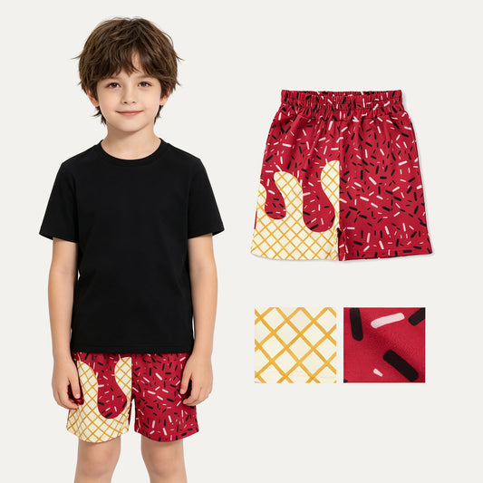 Toddle baby girl maroon ice cream design summer shorts