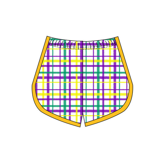 baby girl Mardi Gras holiday yoga shorts preorder