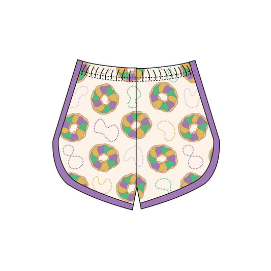 baby girl Mardi Gras holiday yoga shorts preorder