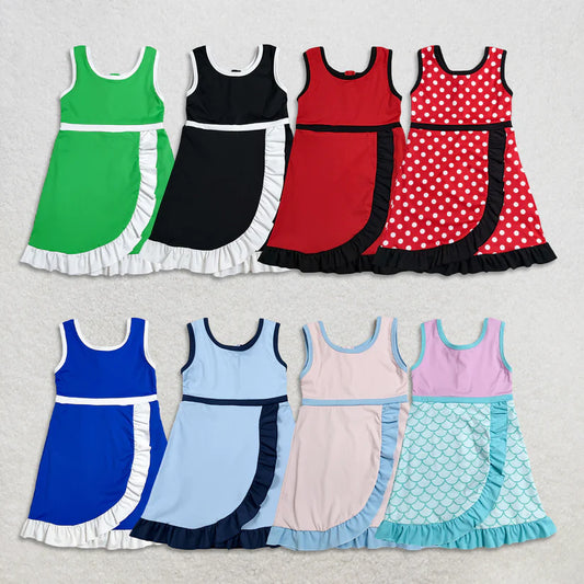 Mermaid color girls summer yoga dress