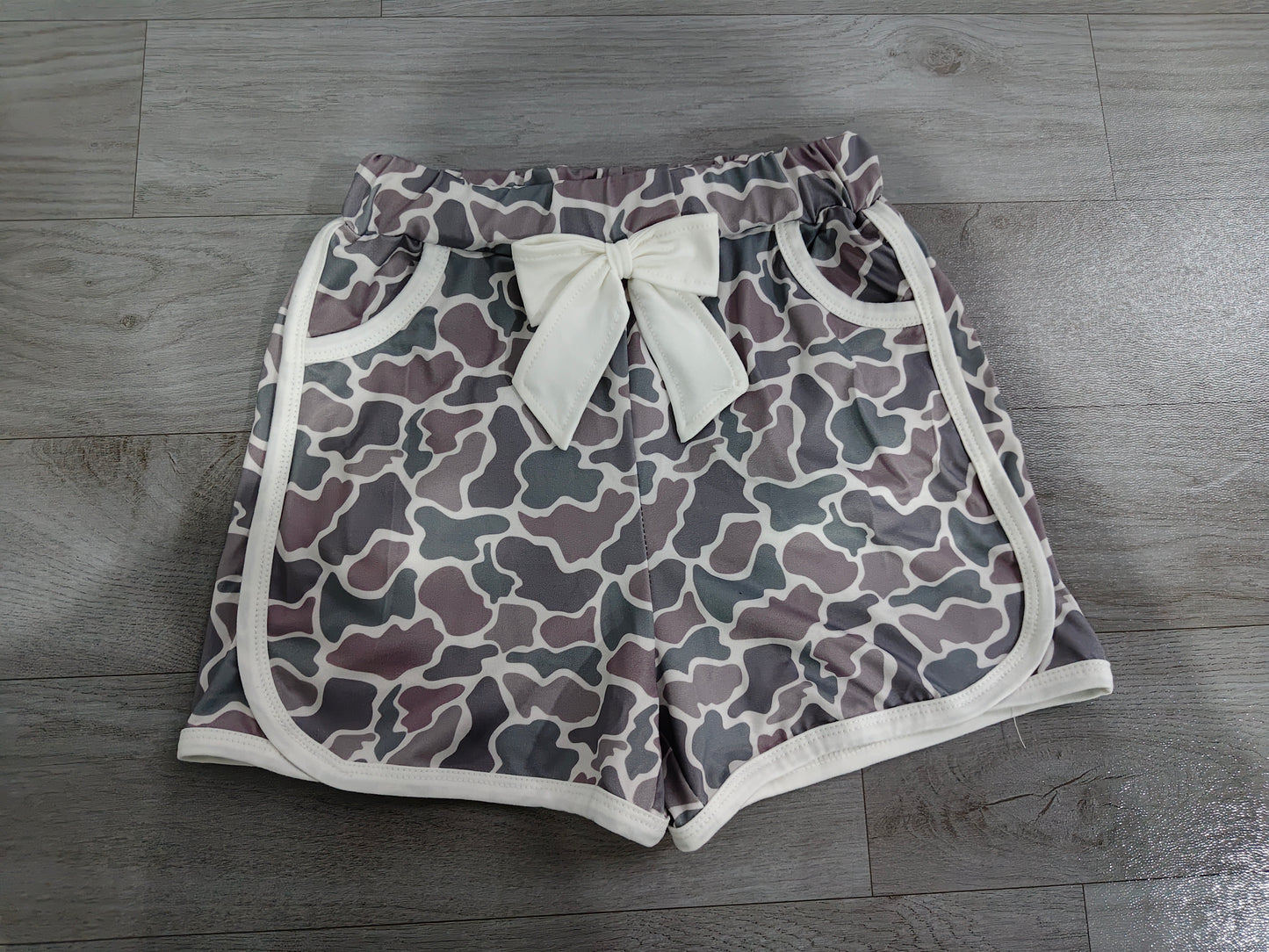 baby girl dark grey  camo summer shorts preorder