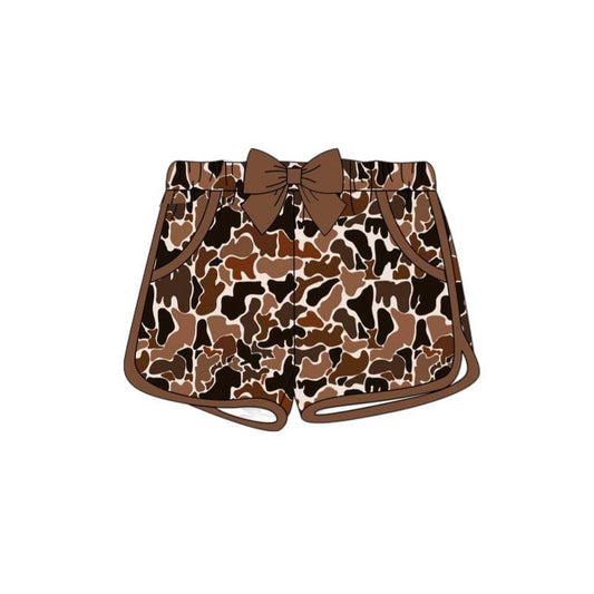 baby girl brown camo summer shorts preorder