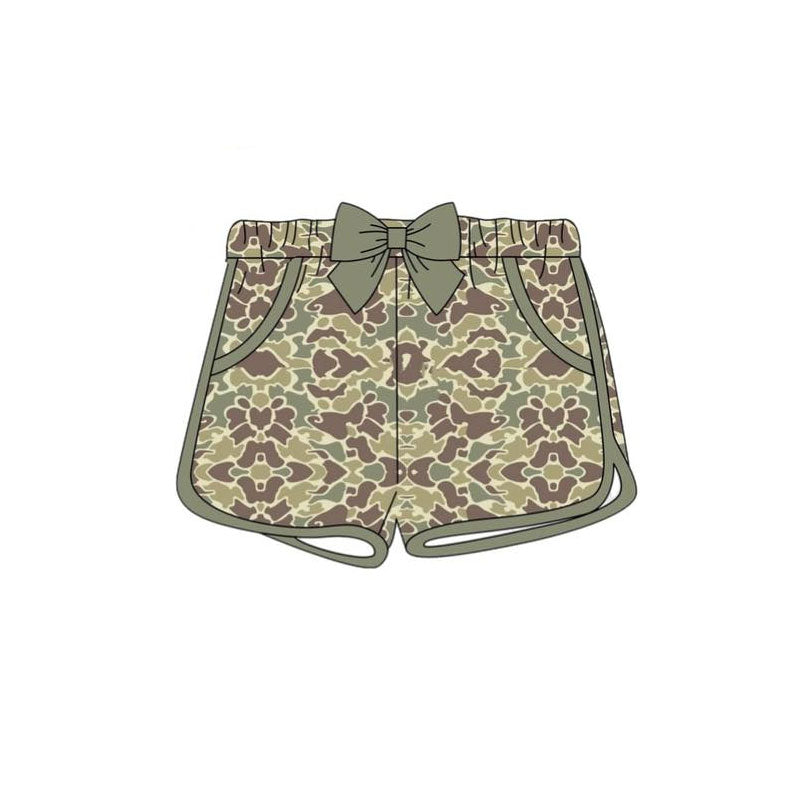 baby girl green camo summer shorts preorder