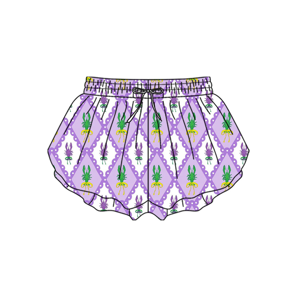 Toddle baby Mardi Gras summer yoga shorts preorder