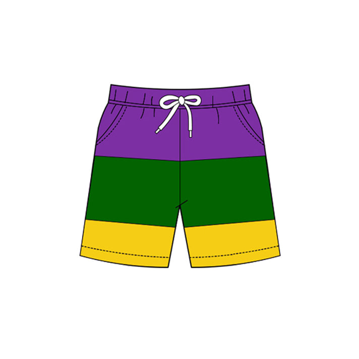 Toddle baby girls Mardi Gras yoga shorts preorder