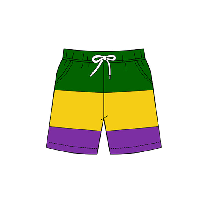Toddle baby girls Mardi Gras yoga shorts preorder