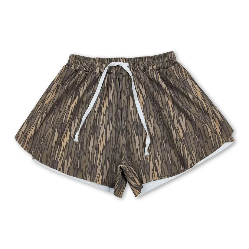Adult women black bow summer yoga shorts