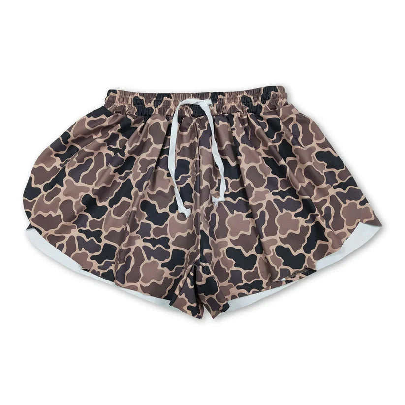 Adult women black bow summer yoga shorts