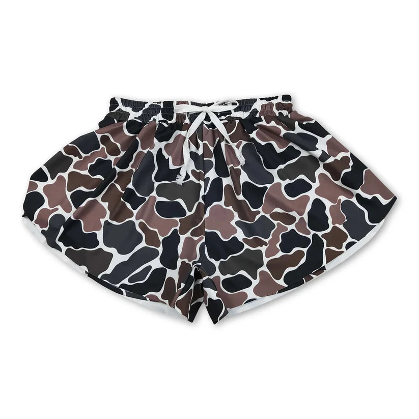 Adult women black bow summer yoga shorts