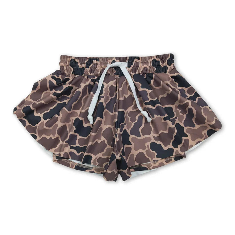 Toddle baby girls black bow yoga shorts