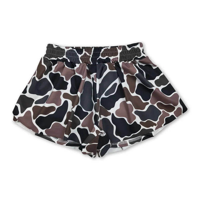 Toddle baby girls black bow yoga shorts