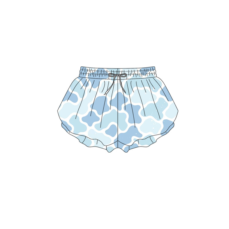 Toddle baby girls blue camo yoga shorts preorder