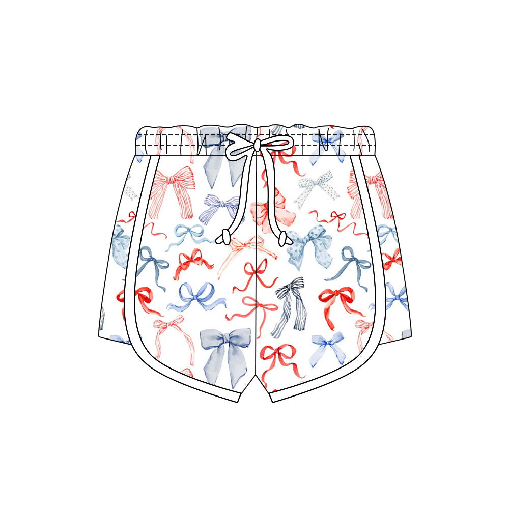 Toddle baby girl July 4th bow summer shorts preorder