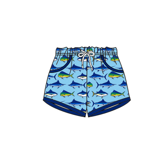 Fishing design kids summer shorts preorder