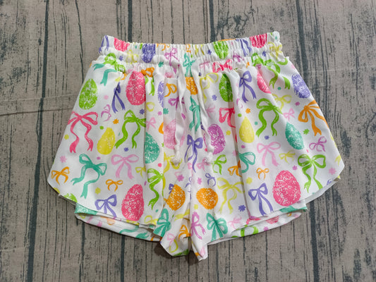 Toddle baby girls colorful bow easter eggs summer yoga shorts preorder