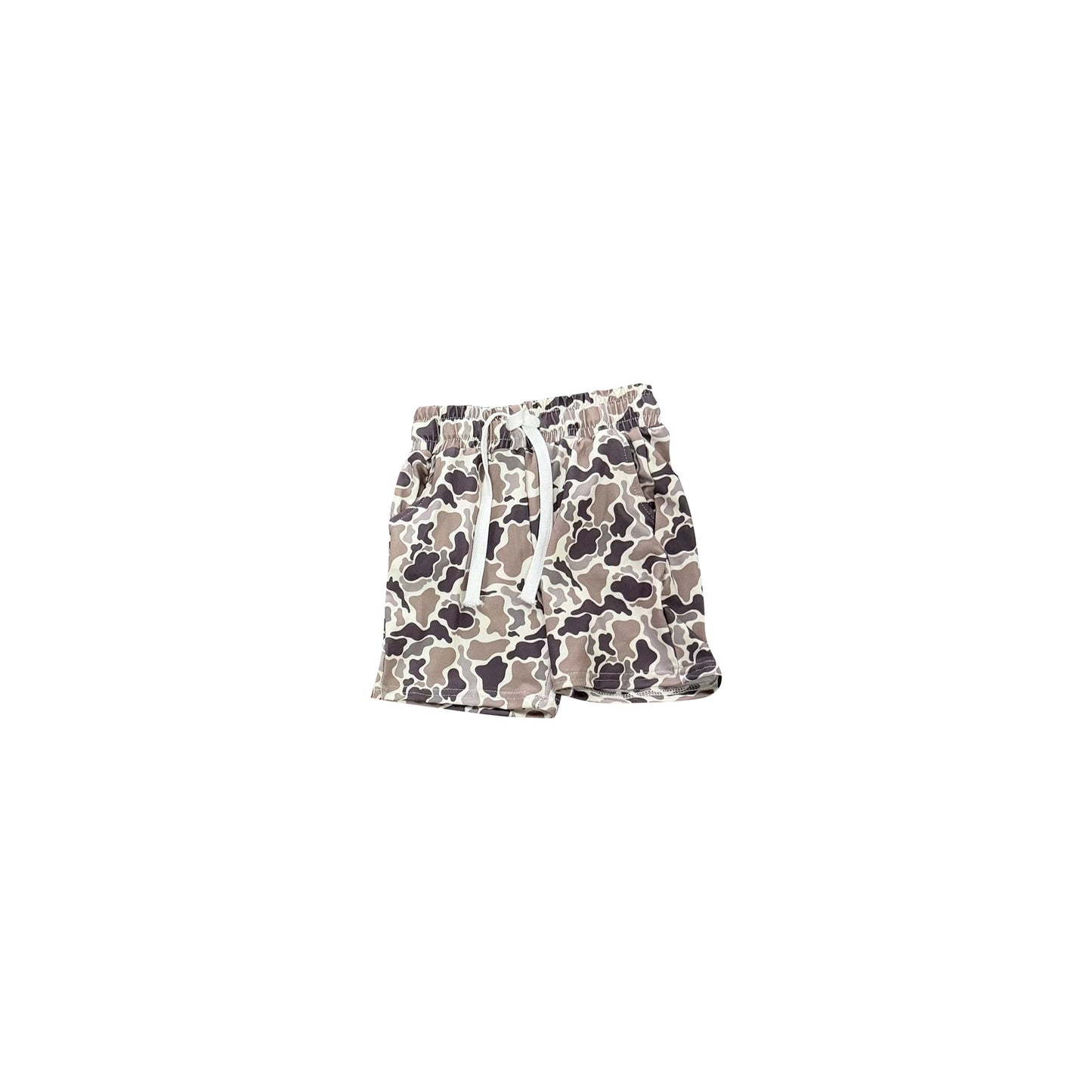 Kids grey camo summer shorts preorder
