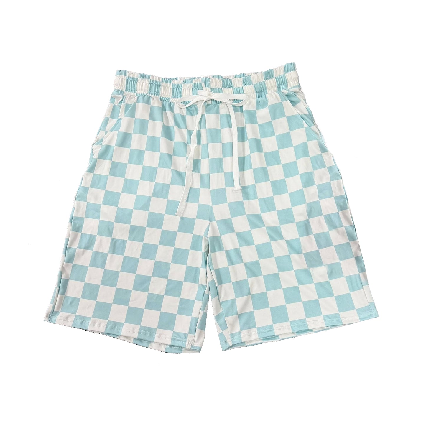 Adult blue checkered summer shorts preorder