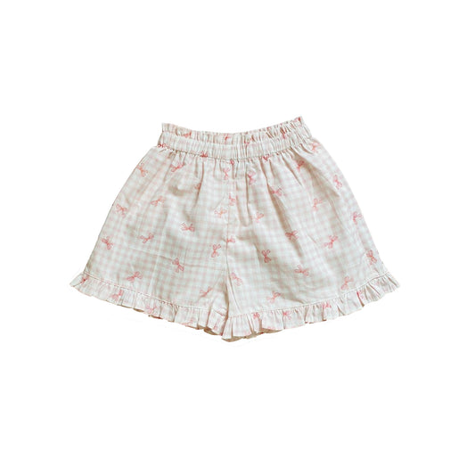 Pink bow toddle baby girls summer shorts preorder