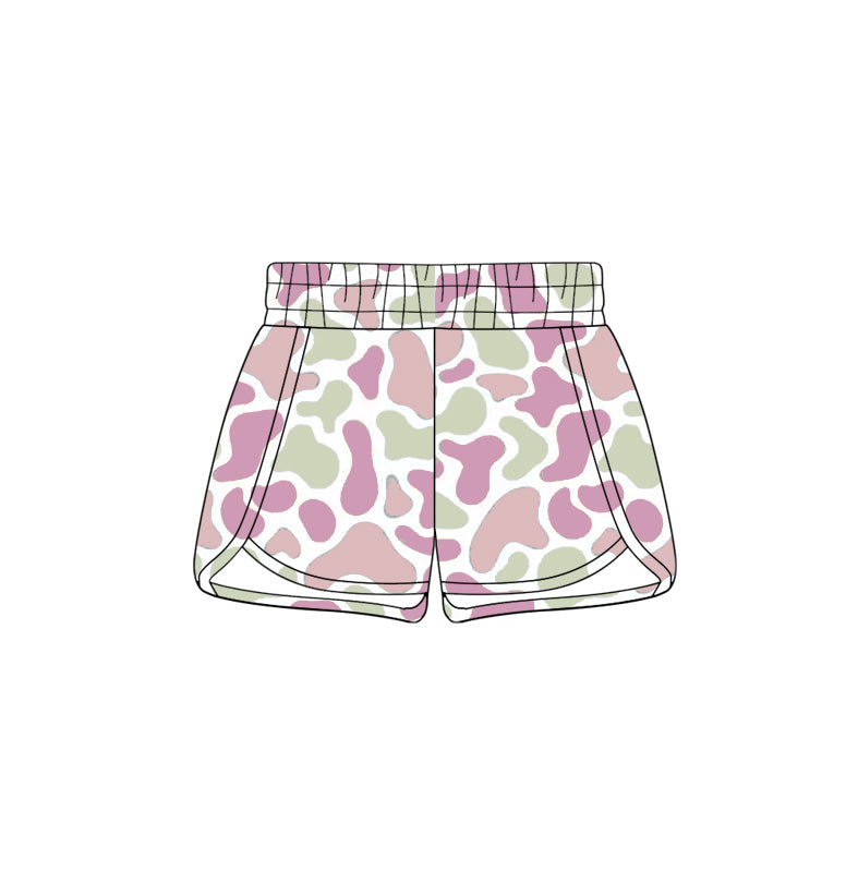 Toddle baby girls lavender camo summer shorts preorder