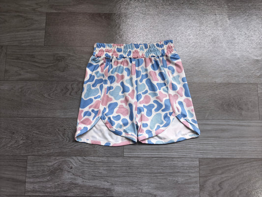 Toddle baby girls blue pink camo summer shorts preorder