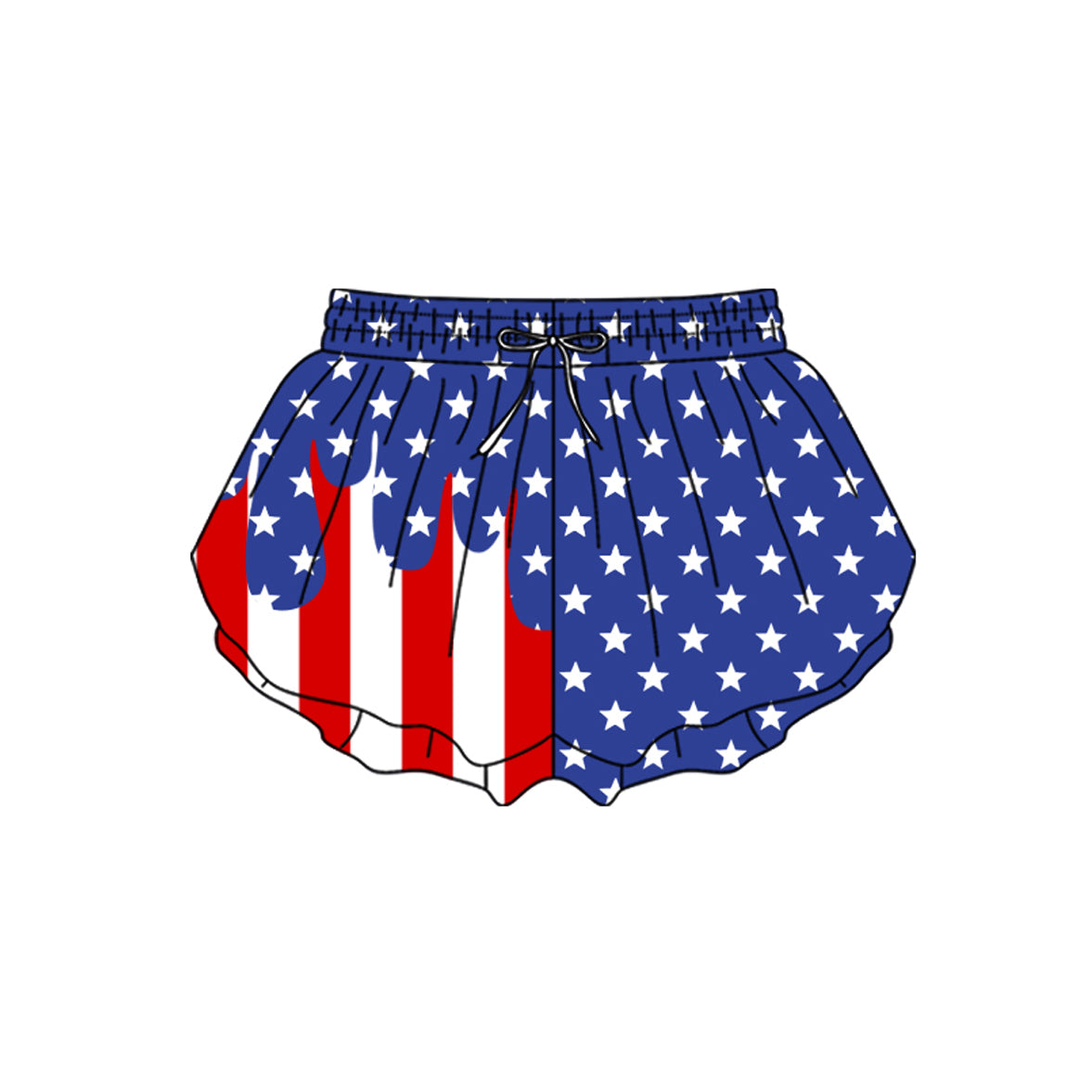 Toddle baby girls July 4th summer yoga shorts preorder