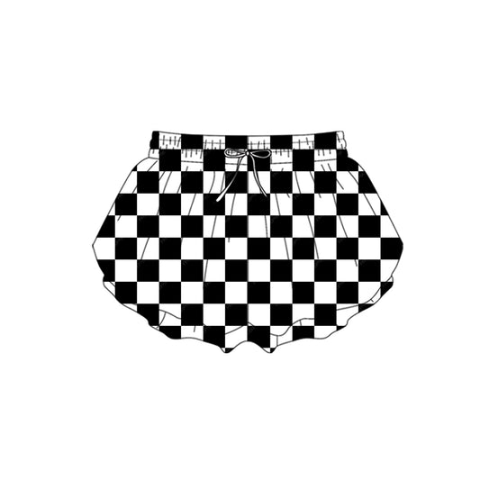 Toddle baby girl black checkered yoga shorts preorder