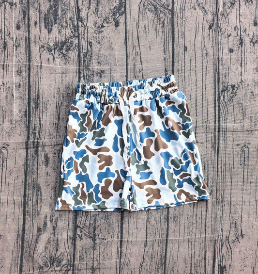 Toddle baby boy blue brown camo summer shorts preorder