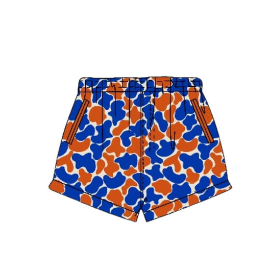 Toddle baby boy orange blue camo summer shorts preorder