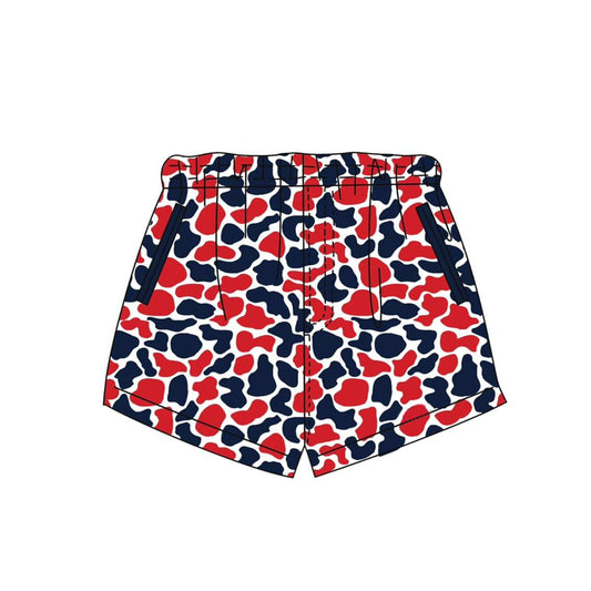 Toddle baby boy red navy camo summer shorts preorder