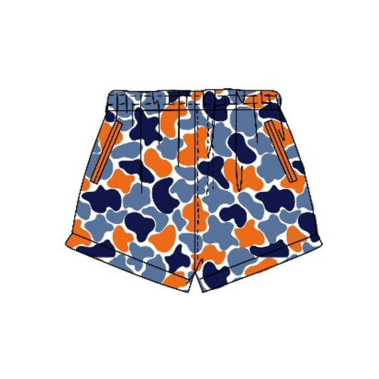Toddle baby boy blue orange camo summer shorts preorder