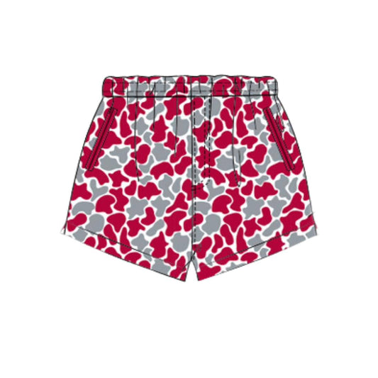 Toddle baby boy red grey camo summer shorts preorder