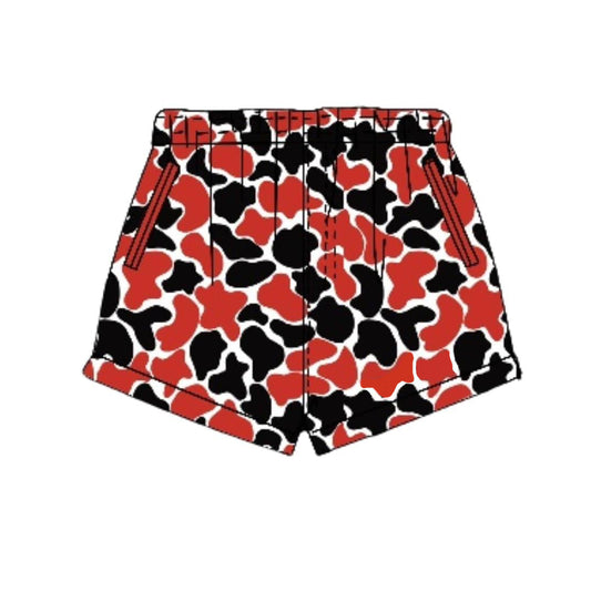 Toddle baby boy red black camo summer shorts preorder