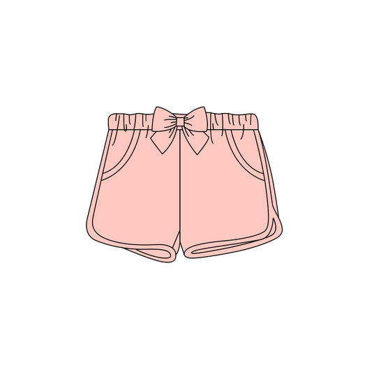 Toddle baby girls summer pink bow shorts preorder