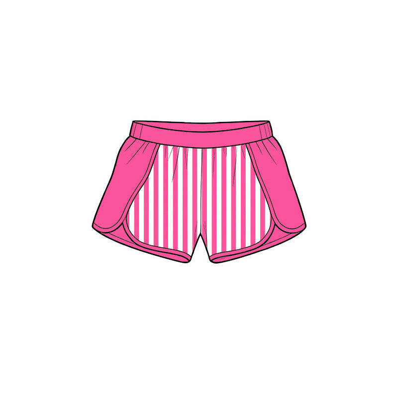 Toddle baby girls pink stripes summer yoga shorts preorder