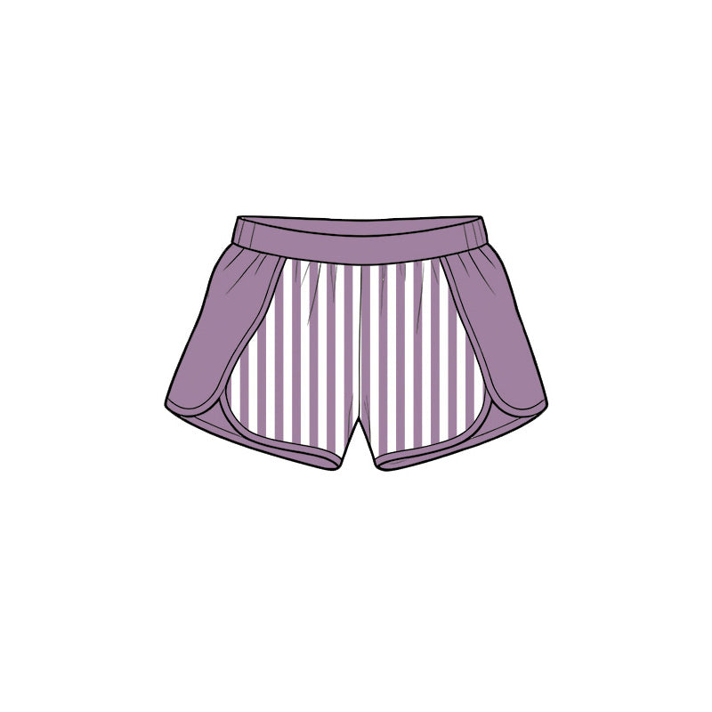 Toddle baby girls purple stripes summer yoga shorts preorder