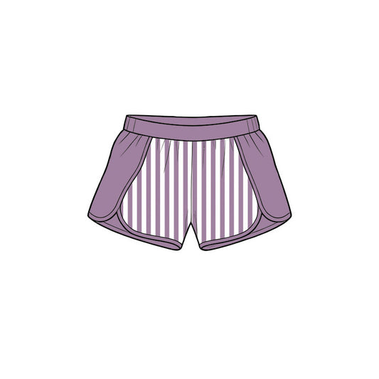 Toddle baby girls purple stripes summer yoga shorts preorder