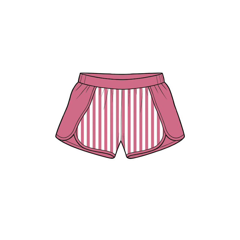 Toddle baby girls dark pink stripes summer yoga shorts preorder