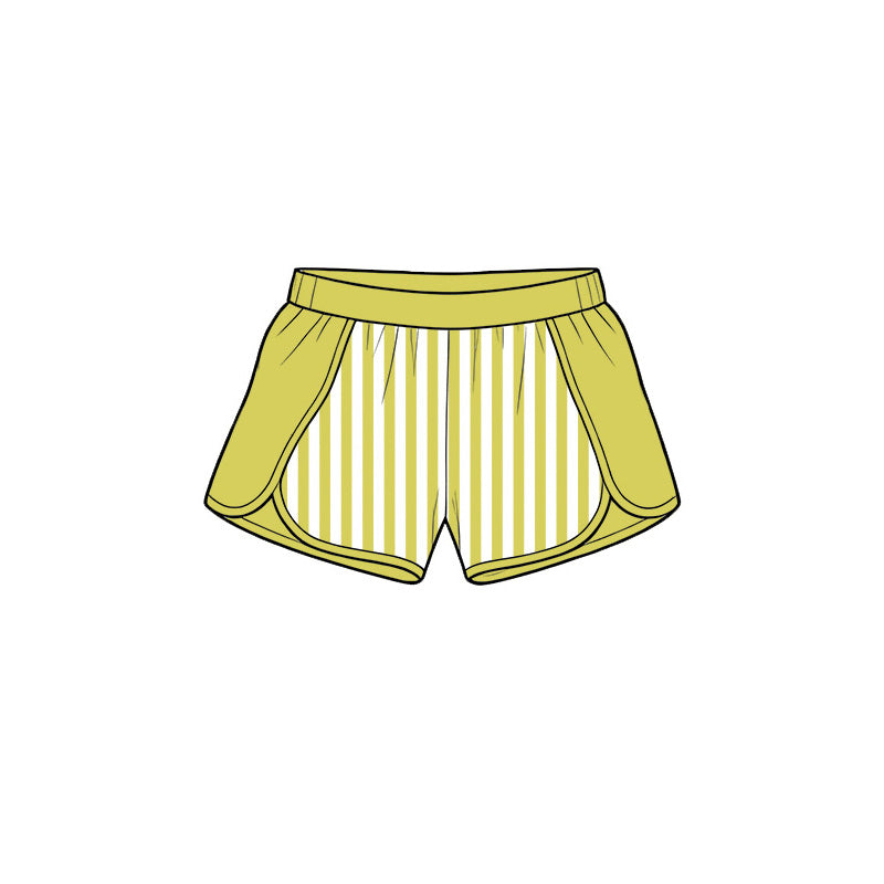Toddle baby girls lime green stripes summer yoga shorts preorder
