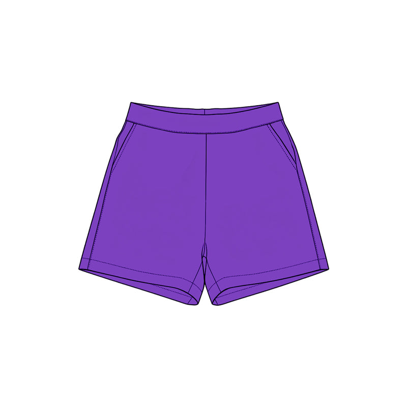 Toddle baby girls solid purple summer yoga shorts preorder