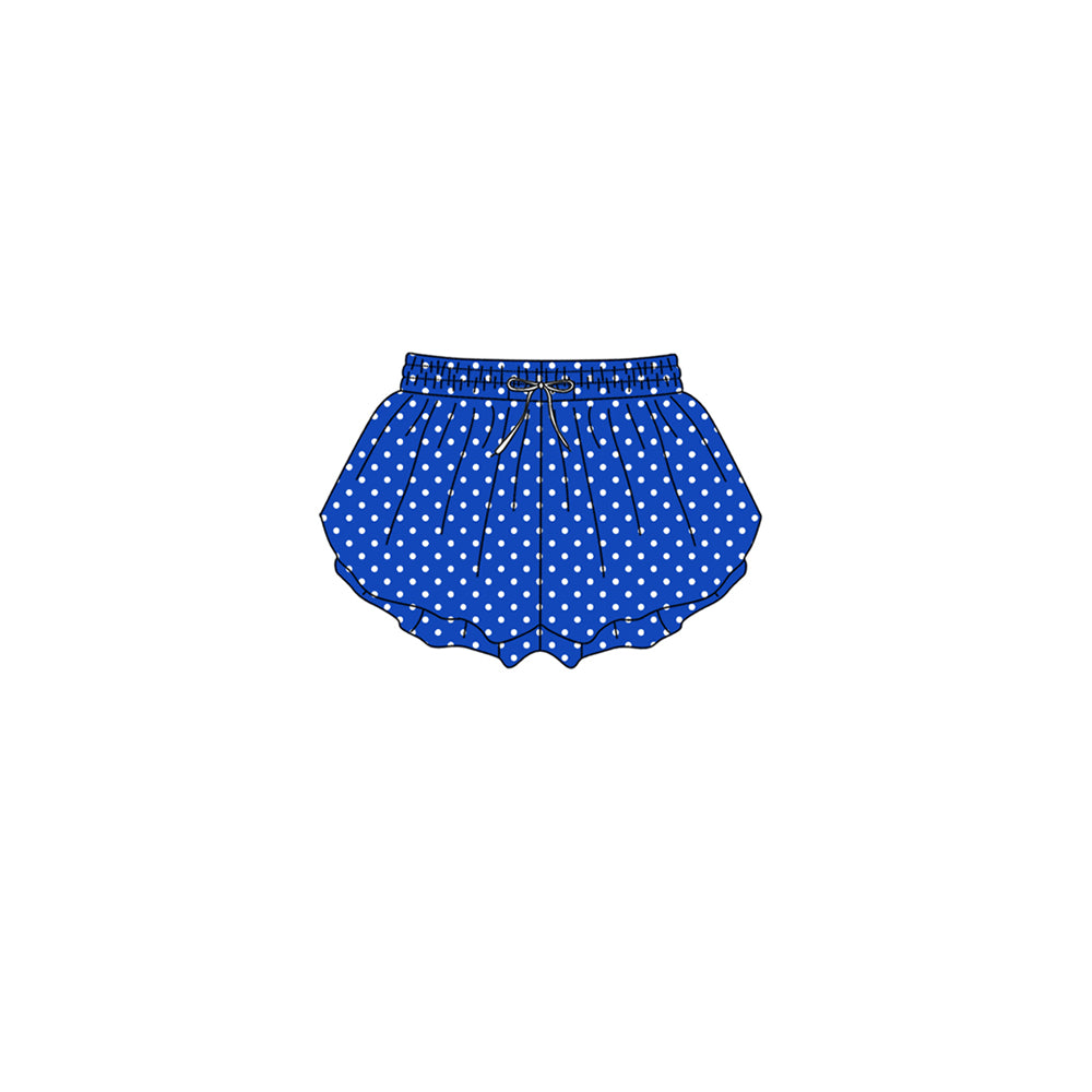 Toddle baby girls royal blue polka dots color summer yoga shorts preorder