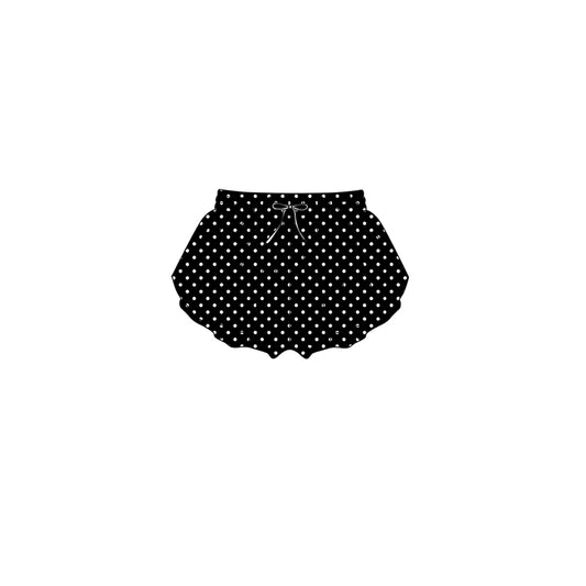 Toddle baby girls black polka dots color summer yoga shorts preorder