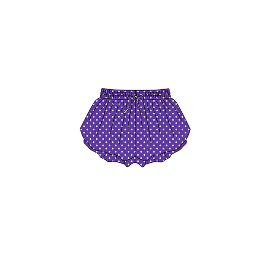 Toddle baby girls purple polka dots color summer yoga shorts preorder