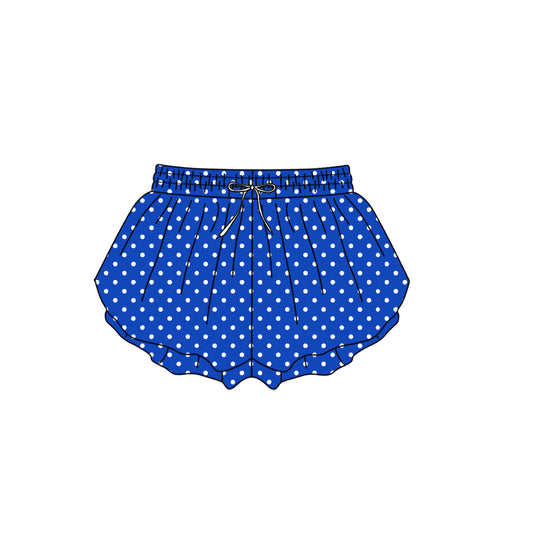 Adult women blue polka dots summer yoga shorts preorder