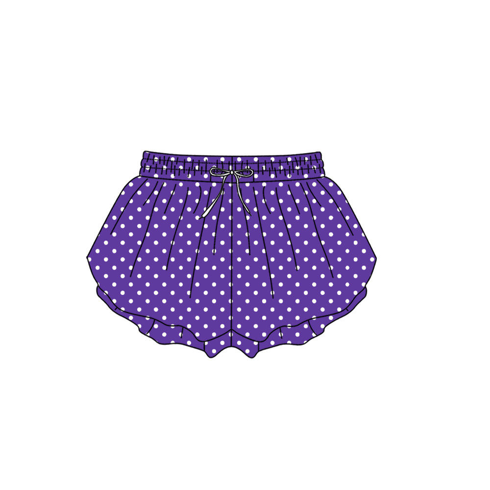 Adult women purple polka dots summer yoga shorts preorder
