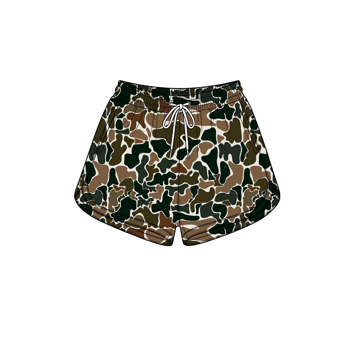 Adult women brown camo summer yoga shorts preorder