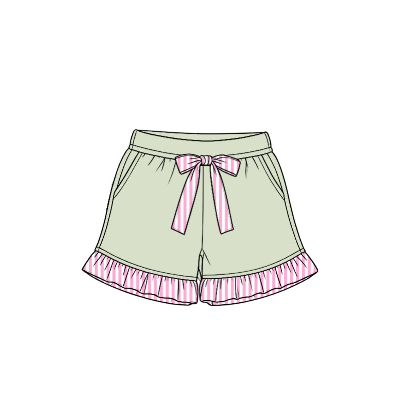 Toddle baby girls pea green color summer shorts preorder