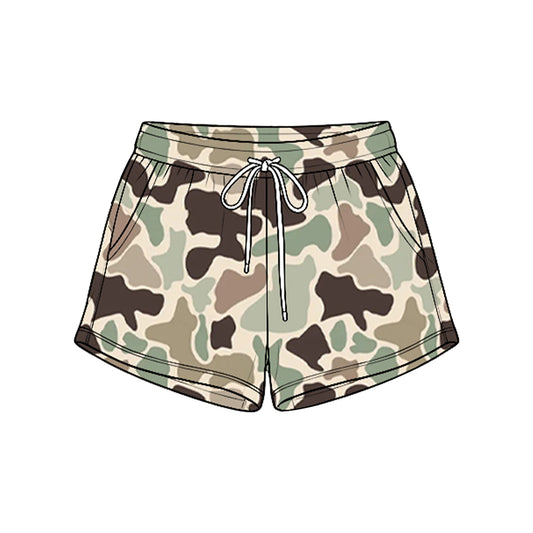 Kids baby grey brown camo print summer shorts preorder