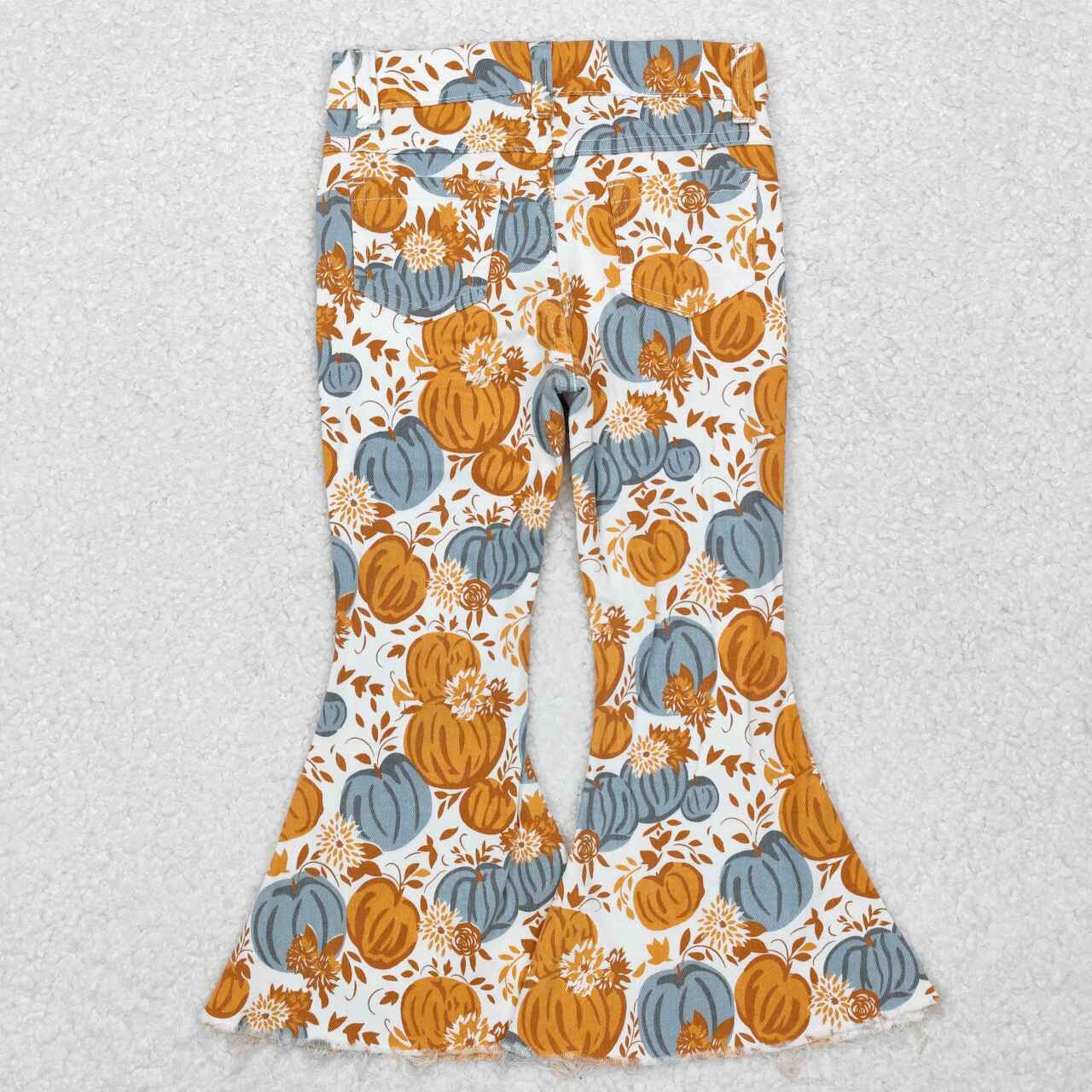 toddle baby girls floral pumpkin jeans bell bottoms