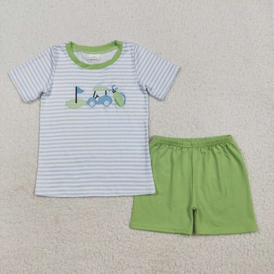 Embroidery Golf design baby boy summer outfit