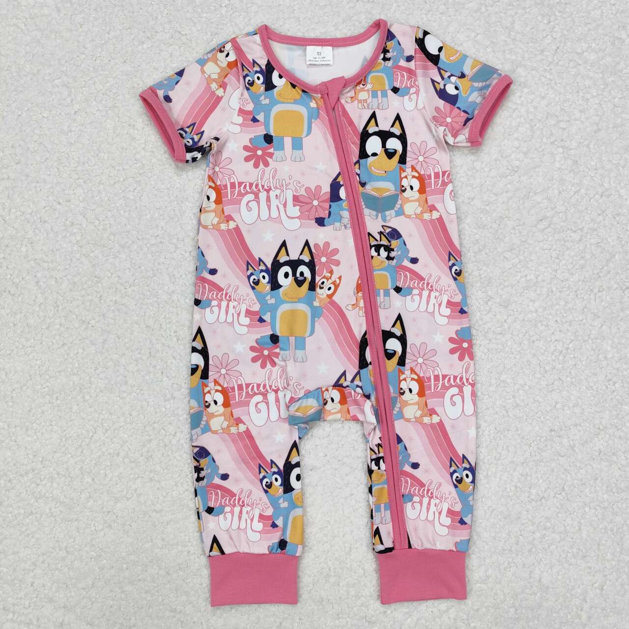 Daddys girls blue cartoon dog romper